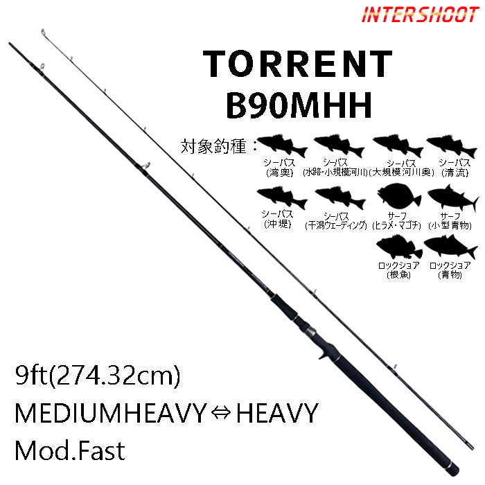 清流シーバスロッド TORRENT B90MH/H